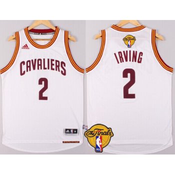 Men's Cleveland Cavaliers #2 Kyrie Irving 2017 The NBA Finals Patch White Jersey