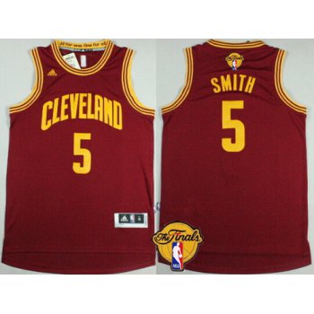 Men's Cleveland Cavaliers #5 J.R. Smith 2017 The NBA Finals Patch Red Jersey