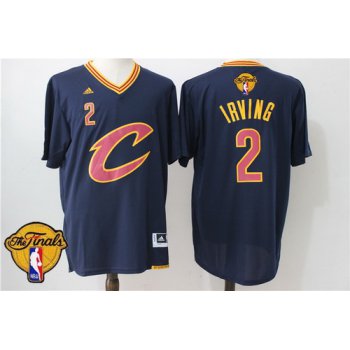 Men's Cleveland Cavaliers Kyrie Irving #2 2017 The NBA Finals Patch New Navy Blue Short-Sleeved Jersey