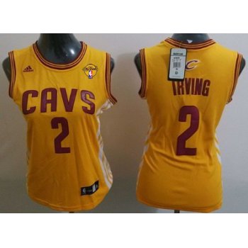 Women's Cleveland Cavaliers #2 Kyrie Irving Yellow 2017 The NBA Finals Patch Jersey
