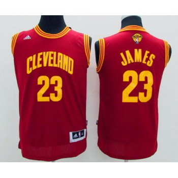 Youth Cleveland Cavaliers #23 LeBron James Red 2017 The NBA Finals Patch Jersey