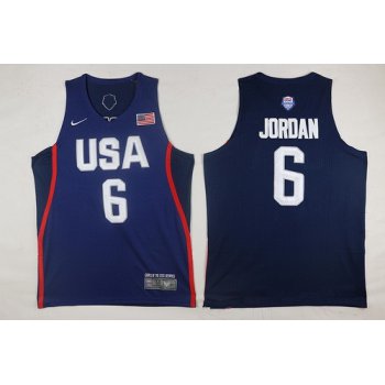 2016 Olympics Team USA Men's #6 DeAndre Jordan Navy Blue Stitched NBA Nike Swingman Jersey
