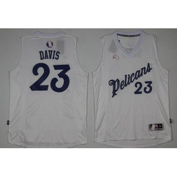 Men's New Orleans Pelicans #23 Anthony Davis adidas White 2016 Christmas Day Stitched NBA Swingman Jersey