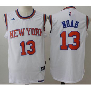 Men's New York Knicks #13 Joakim Noah White Stitched NBA Adidas Revolution 30 Swingman Jersey