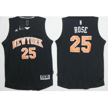 Men's New York Knicks #25 Derrick Rose Black Stitched 2016 NBA Adidas Revolution 30 Swingman Jersey