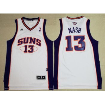 Men's Phoenix Suns #13 Steve Nash White Stitched NBA Adidas Revolution 30 Swingman Jersey