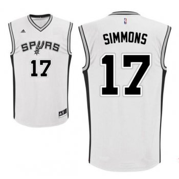 Men's San Antonio Spurs #17 Jonathon Simmons White Stitched NBA Adidas Revolution 30 Swingman Jersey