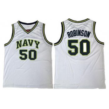 Men's San Antonio Spurs #50 David Robinson The Admiral Soul White Swingman Stitched NBA Jersey