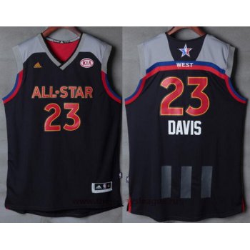 Men's Western Conference Orleans Pelicans #23 Anthony Davis adidas Black Charcoal 2017 NBA All-Star Game Swingman Jersey