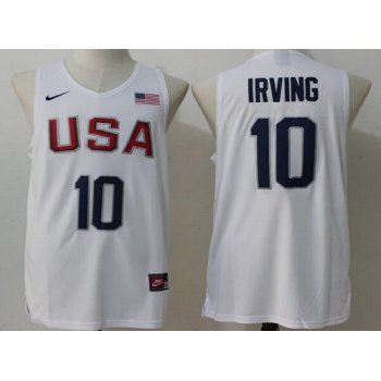 2016 Olympics Team USA Men's #10 Kyrie Irving Revolution 30 Swingman White Jersey