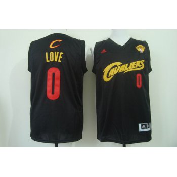Men's Cleveland Cavaliers #0 Kevin Love 2016 The NBA Finals Patch Black With Red Fashion Jersey