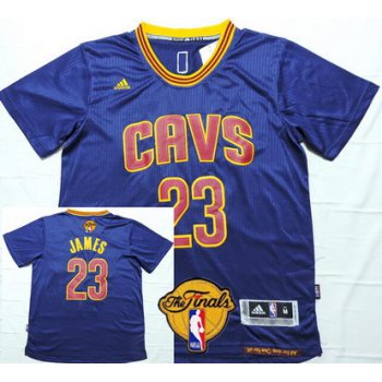 Men's Cleveland Cavaliers #23 LeBron James 2016 The NBA Finals Patch Navy Blue Short-Sleeved Jersey