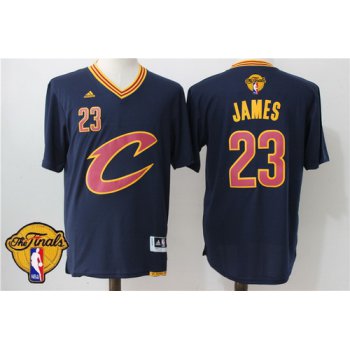 Men's Cleveland Cavaliers LeBron James #23 2016 The NBA Finals Patch New Navy Blue Short-Sleeved Jersey