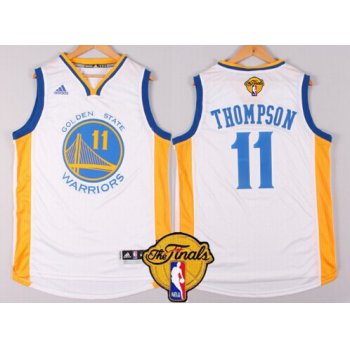 Men's Golden State Warriors #11 Klay Thompson White 2016 The NBA Finals Patch Jersey