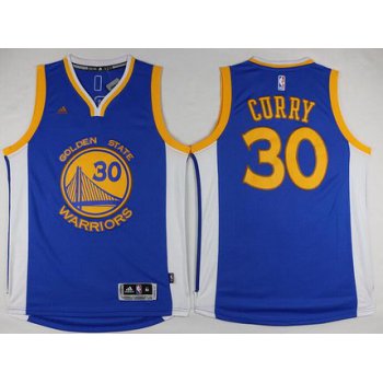Men's Golden State Warriors #30 Stephen Curry Revolution 30 Swingman Blue Championship Fashion Jersey