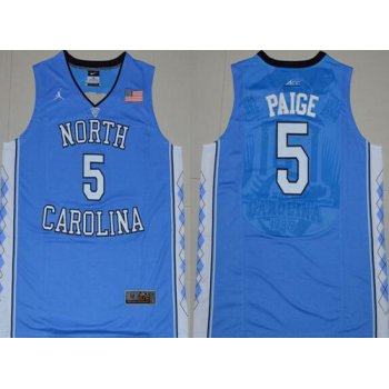 Men's North Carolina Tar Heels #5 Marcus Paige 2016 Light Blue Swingman College Basketball Jersey