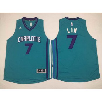 Men's Charlotte Hornets #7 Jeremy Lin Revolution 30 Swingman 2015 New Teal Green Jersey