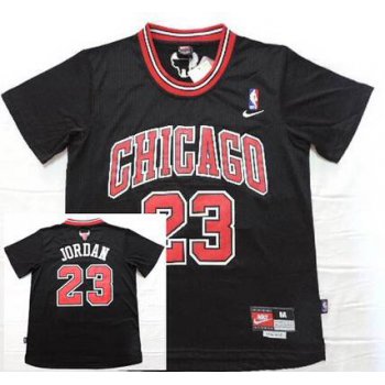 Men's Chicago Bulls #23 Michael Jordan Revolution 30 Swingman Black Short-Sleeved Jersey
