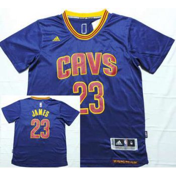 Men's Cleveland Cavaliers #23 LeBron James Revolution 30 Swingman 2014 New Navy Blue Short-Sleeved Jersey