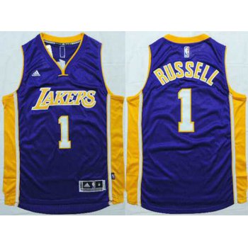 Men's Los Angeles Lakers #1 D'Angelo Russell Revolution 30 Swingman 2015 Draft New Purple Jersey