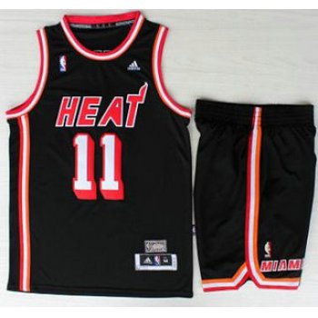 Miami Heat #1 Chris Bosh Black Hardwood Classics Revolution 30 NBA Jerseys Short Suit