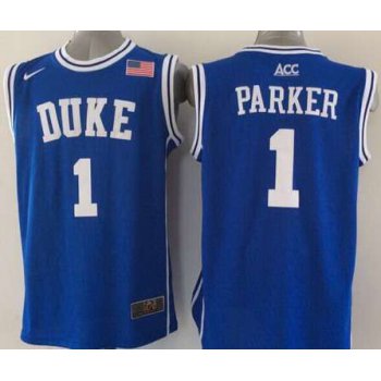 Duke Blue Devils #1 Jabari Parker 2015 Blue Round Collar Jersey