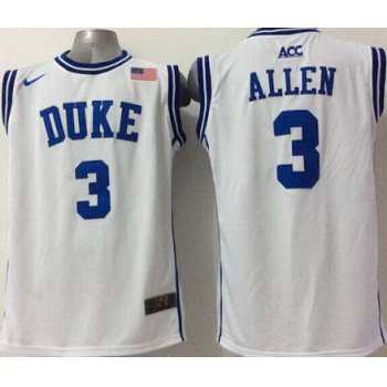 Duke Blue Devils #3 Grayson Allen 2015 White Round Collar Jersey