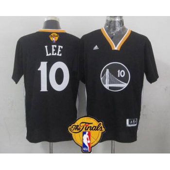 Golden State Warriors #10 David Lee 2015 The Finals New Black Short-Sleeved Jersey