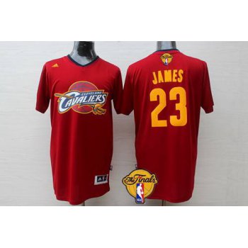 Men's Cleveland Cavaliers #23 LeBron James 2015 The Finals New Red Short-Sleeved Jersey