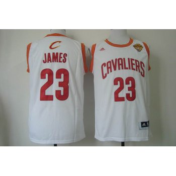 Men's Cleveland Cavaliers #23 LeBron James 2015 The Finals White Jersey