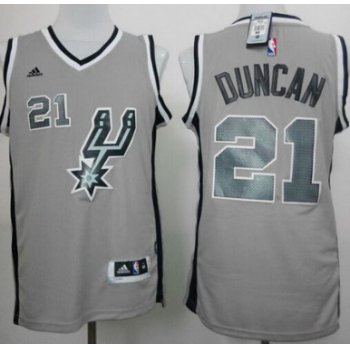 San Antonio Spurs #21 Tim Duncan Revolution 30 Swingman 2014 New Gray Jersey