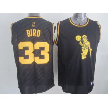 Boston Celtics #33 Larry Bird Revolution 30 Swingman 2014 Black With Gold Jersey