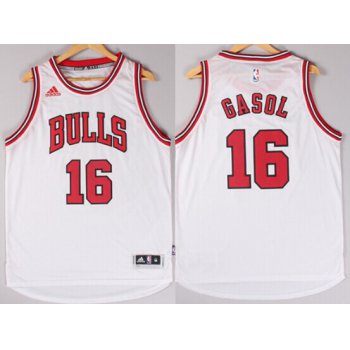Chicago Bulls #16 Pau Gasol Revolution 30 Swingman 2014 New White Jersey