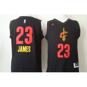 Cleveland Cavaliers #23 LeBron James 2015 Black With Red Fashion Jersey