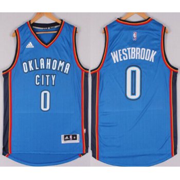 Oklahoma City Thunder #0 Russell Westbrook Revolution 30 Swingman 2014 New Blue Jersey