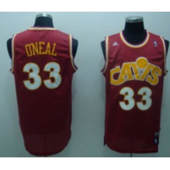 Cleveland Cavaliers #33 Shaquille O'neal CavFanatic Red Swingman Throwback Jersey