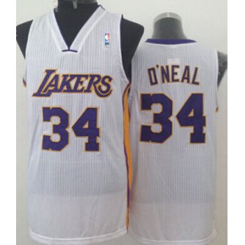 Los Angeles Lakers #34 Shaquille O'neal White Swingman Jersey
