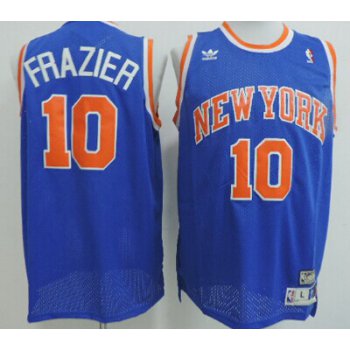 New York Knicks #10 Walt Frazier Blue Swingman Throwback Jersey