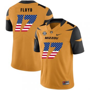 Missouri Tigers 17 Richaud Floyd Gold USA Flag Nike College Football Jersey