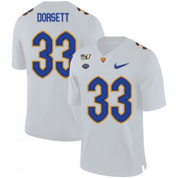 Pittsburgh Panthers 33 Tony Dorsett White 150th Anniversary Patch Nike College Football Jersey