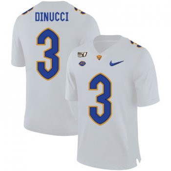 Pittsburgh Panthers 3 Ben DiNucci White 150th Anniversary Patch Nike College Football Jersey