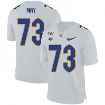 Pittsburgh Panthers 73 Mark May White 150th Anniversary Patch Nike College Football Jersey