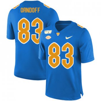 Pittsburgh Panthers 83 Scott Orndoff Blue 150th Anniversary Patch Nike College Football Jersey