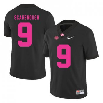 Alabama Crimson Tide 9 Bo Scarbrough Black 2017 Breast Cancer Awareness College Football Jersey