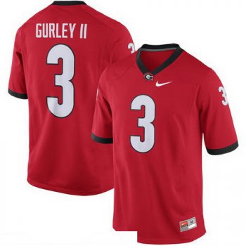 Men's Georgia Bulldogs #3 Todd Gurley II Red Stitched College Football 2016 Nike NCAA Jersey