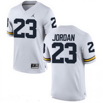Men's Michigan Wolverines #23 Michael Jordan White Stitched College Football Brand Jordan NCAA Jersey