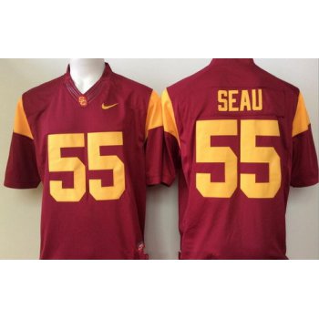 Men's USC Trojans #55 Junior Seau All Red Stitched College Football Nike NCAA Jersey