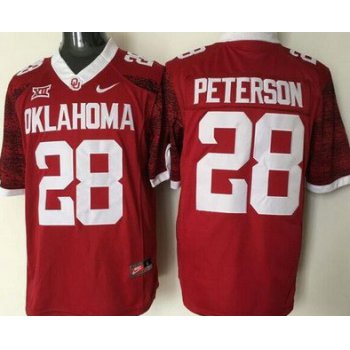 Men's Oklahoma Sooners #28 Adrian Peterson Red 2016 College Football Nike Jersey