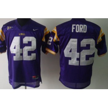 LSU Tigers #42 Michael Ford Purple Jersey