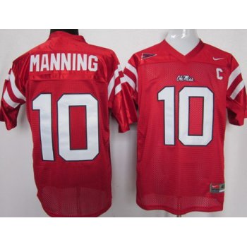 Ole Miss Rebels #10 Eli Manning Red Jersey